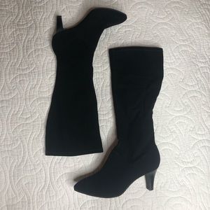 Alex Marie Black Heeled Knee High Boots